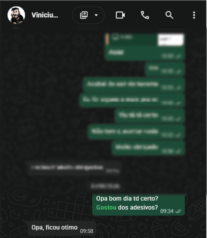Depoimento de cliente sobre adesivos personalizados Érius