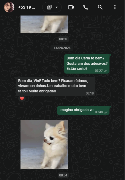 Depoimento de cliente sobre etiquetas personalizadas Érius